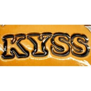 "Kyss" Genuine Leather Tony Lama Edge Buckstitching Accents Vintage Belt Buckle